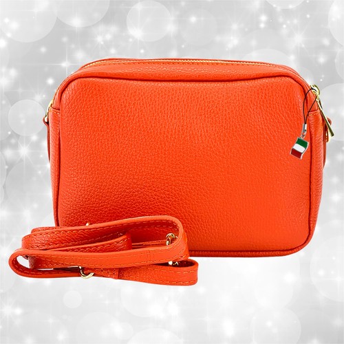 Borsa arancione pelle media