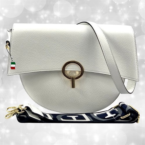 Borsa bianca pelle media