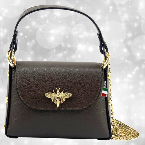 Borsa pelle marrone scuro