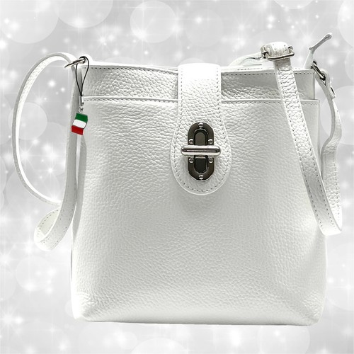 Borsa bianca pelle media