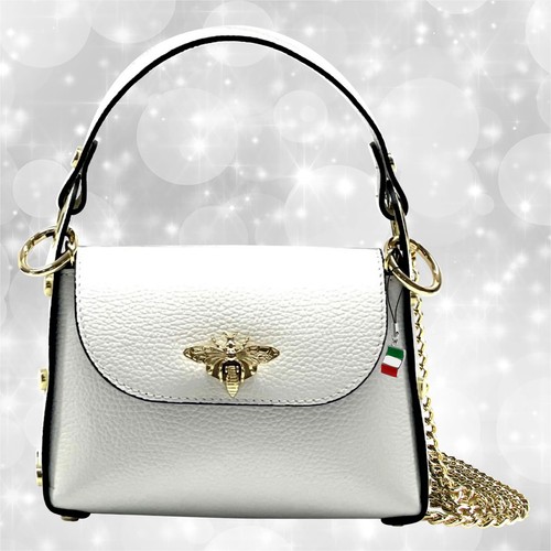 Borsa bianca pelle media