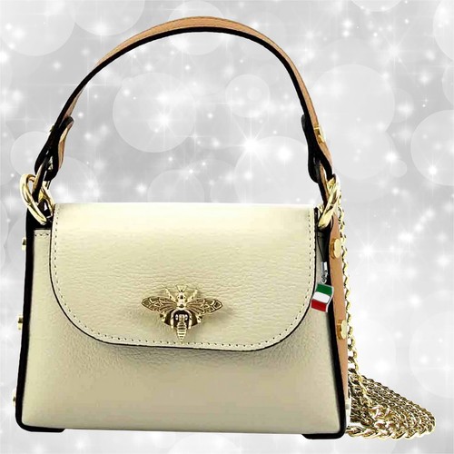 Borsa beige marrone pelle